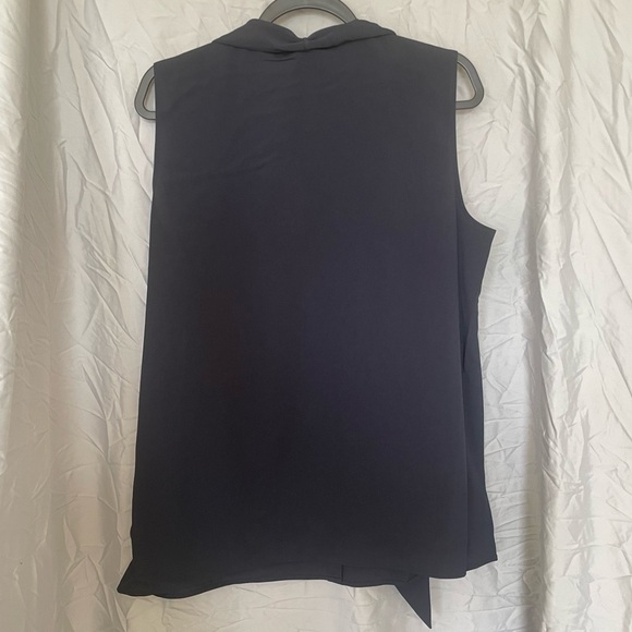 Tory Burch navy blue sleeveless bow blouse - Picture 9 of 9